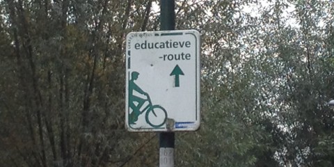 Bordje educatieve fietsroute